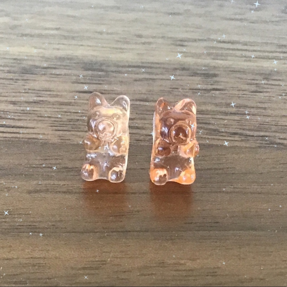 Peach Orange Gummy Bear Earrings